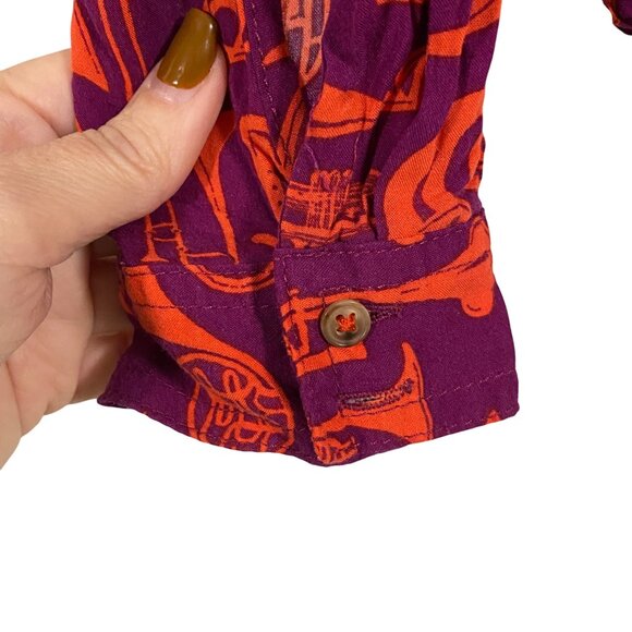 Anthropologie 52 Conversations  Colloquil Yoked Toot Your Own Horn Blouse Size 2 - Picture 2 of 8